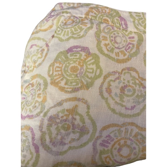 Harve Benard 100% Wide Leg Linen‎ Cropped Multi-Colored Cropped Pants Size 8 - Picture 2 of 12